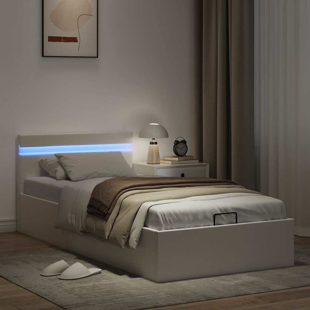 Cadre de lit à rangement hydraulique sans matelas avec LED - XIOS