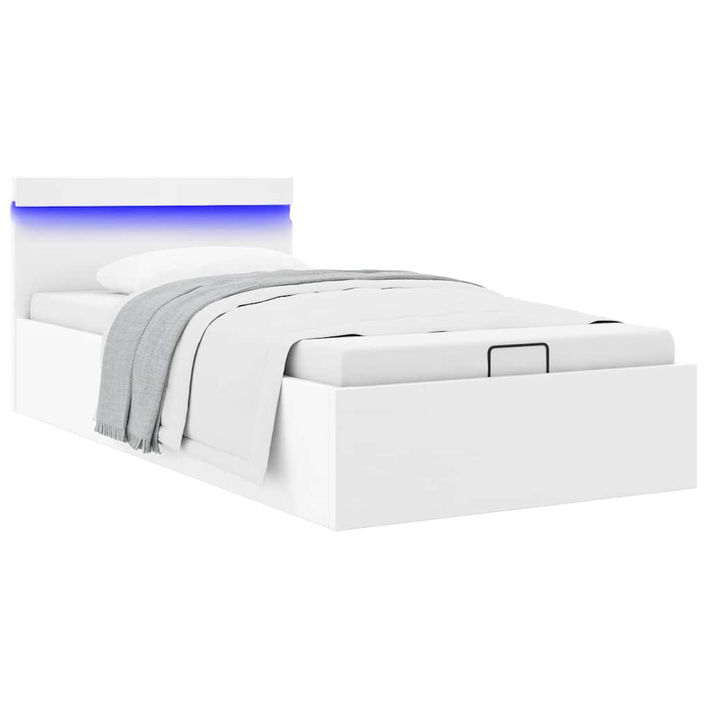 Cadre de lit à rangement hydraulique sans matelas avec LED - XIOS