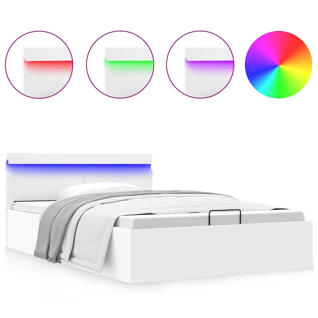 Cadre de lit à rangement hydraulique sans matelas avec LED - XIOS