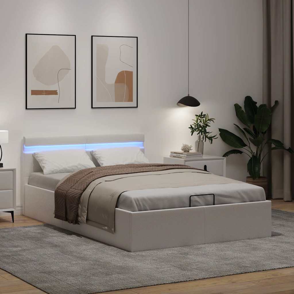 Cadre de lit à rangement hydraulique sans matelas avec LED - XIOS