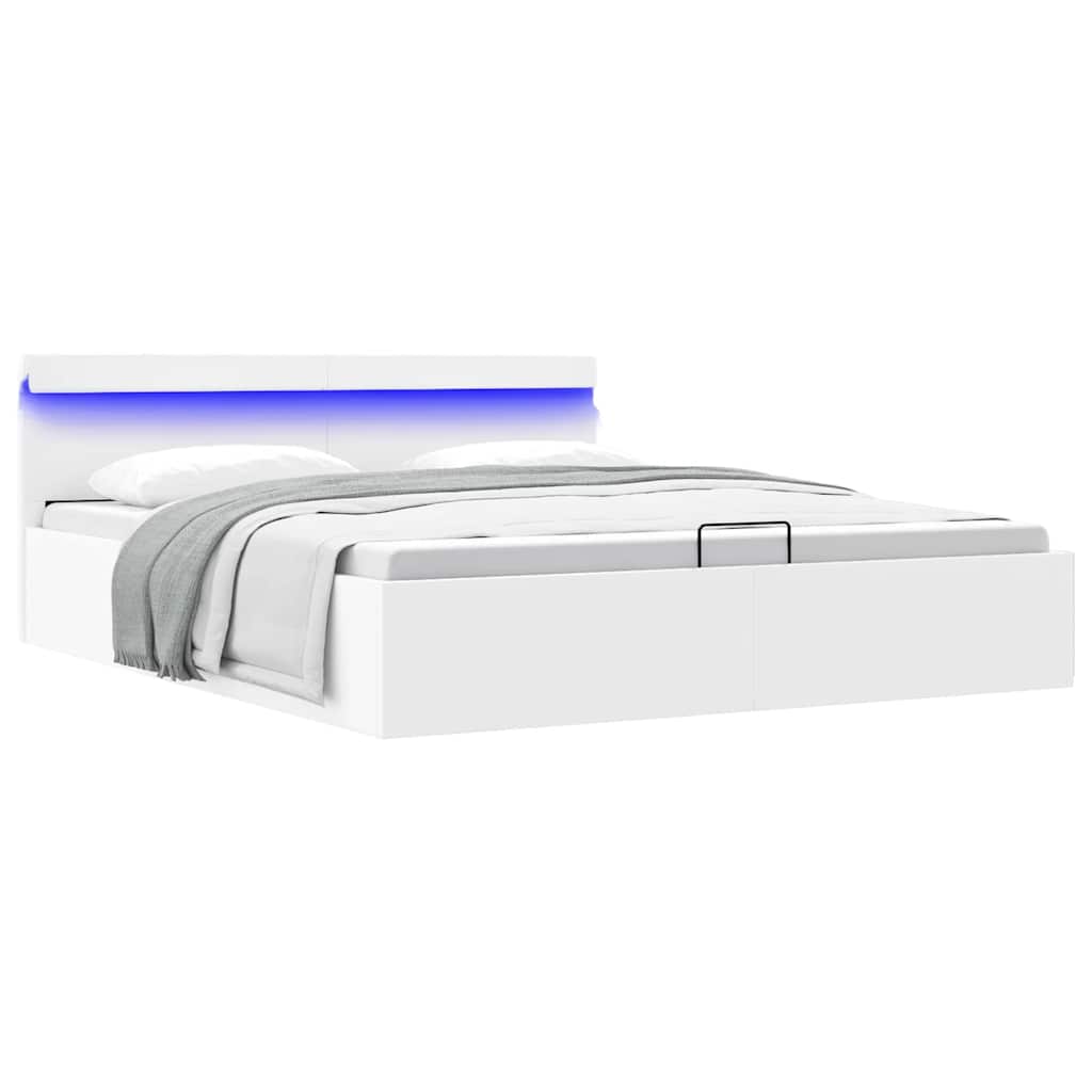 Cadre de lit à rangement hydraulique sans matelas avec LED - XIOS