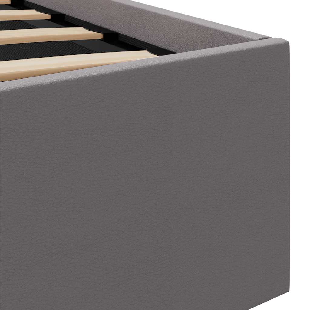 Cadre de lit à rangement avec LED Gris Similicuir 100x200 cm - XIOS