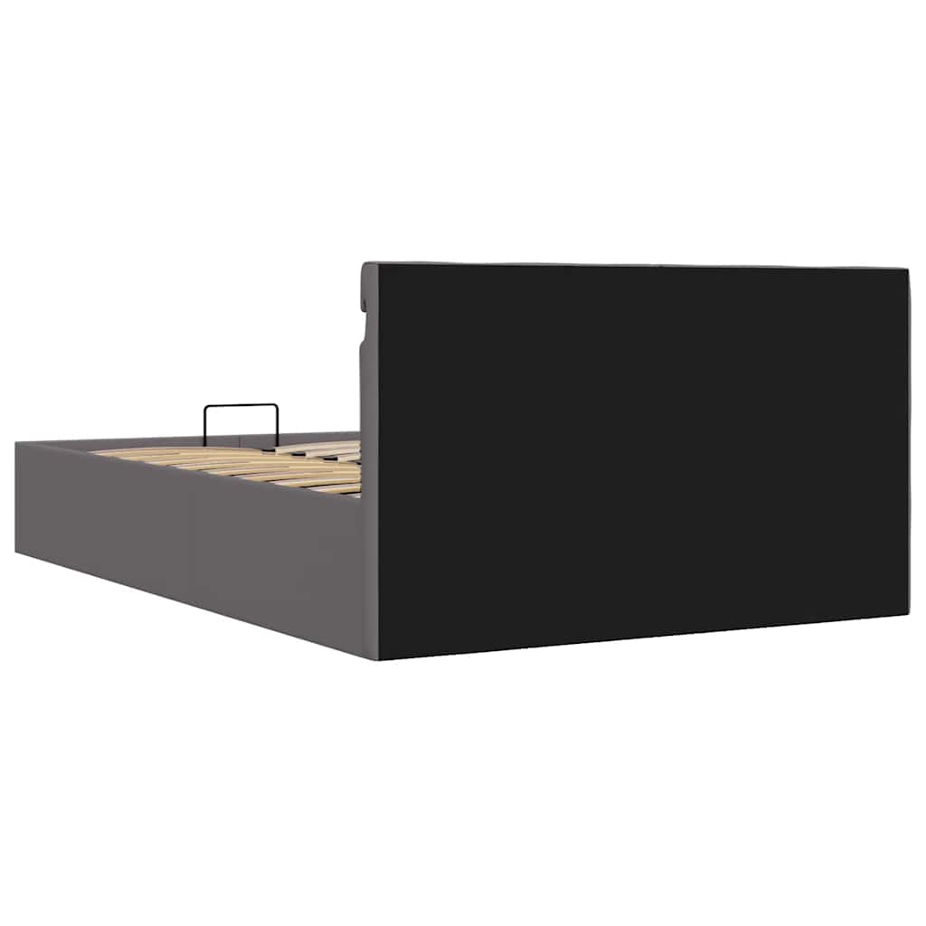 Cadre de lit à rangement hydraulique sans matelas avec LED gris - XIOS