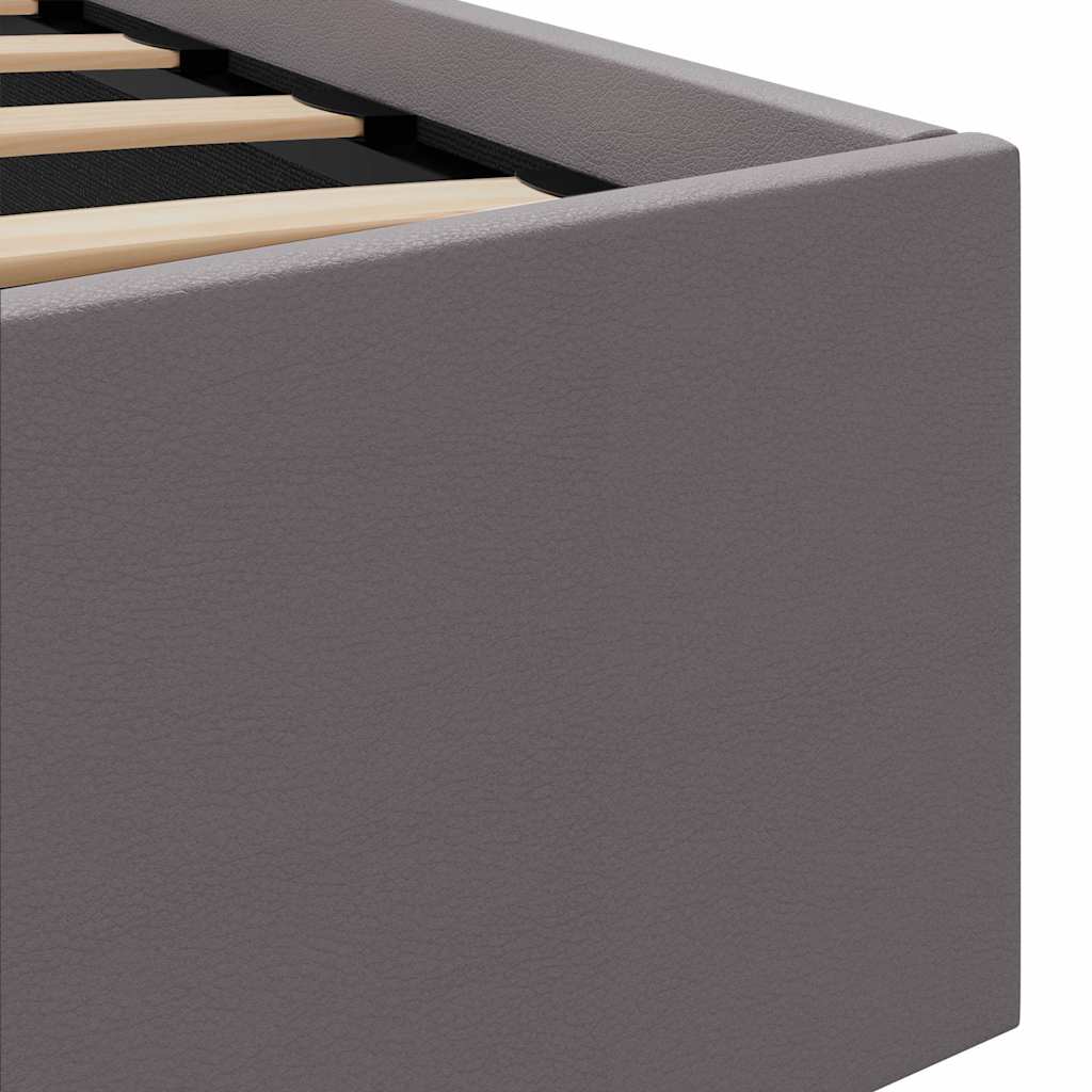 Cadre de lit à rangement hydraulique sans matelas avec LED gris - XIOS