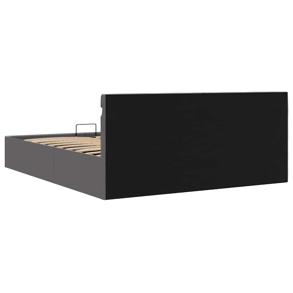 Cadre de lit à rangement avec LED gris similicuir 160x200 cm - XIOS
