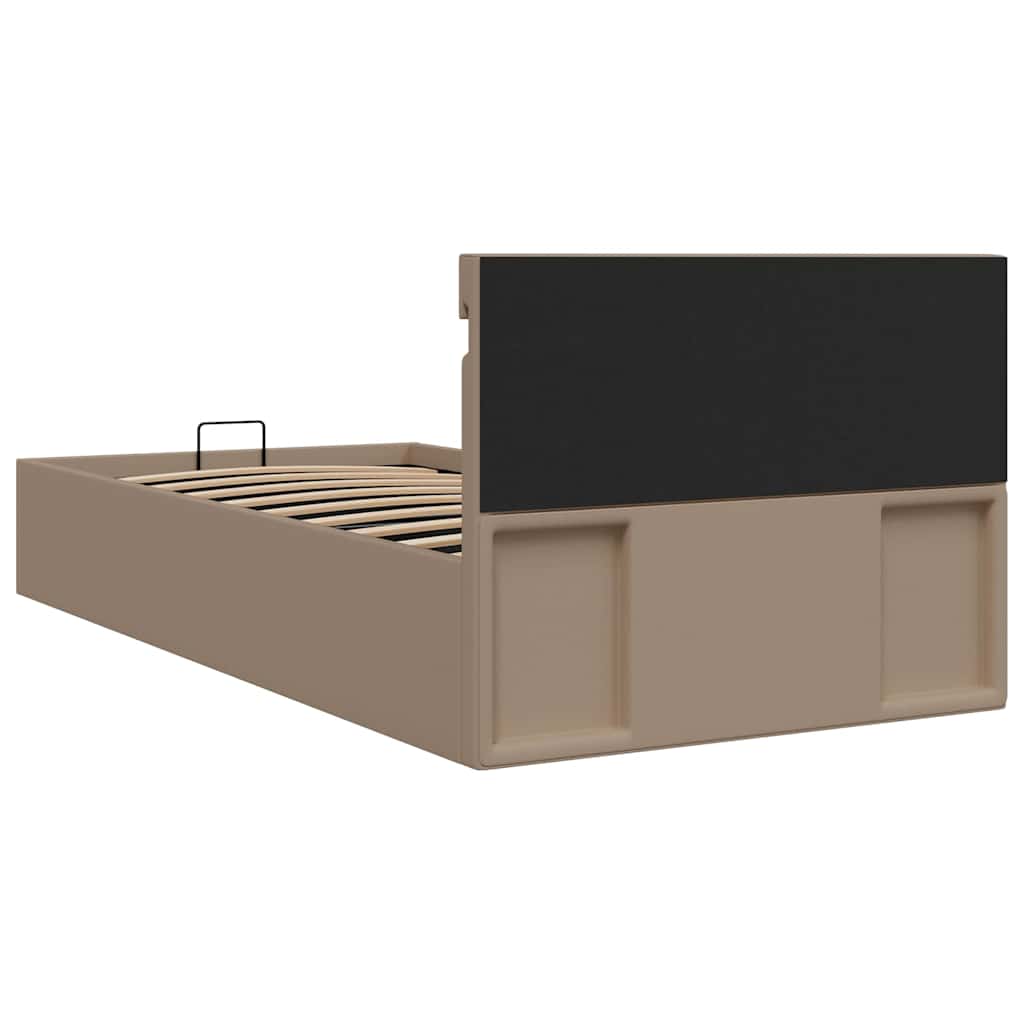 Cadre de lit à rangement hydraulique et LED similicuir 90x200cm - XIOS