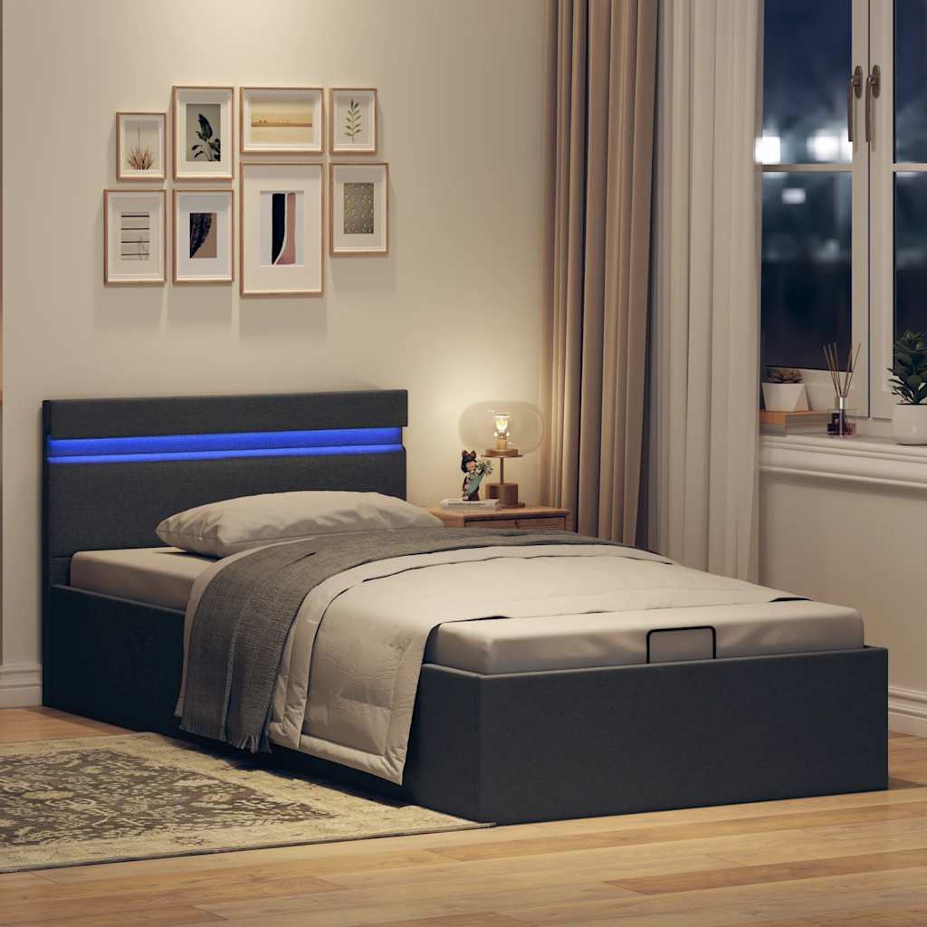 Cadre de lit à rangement hydraulique sans matelas 90x200 cm - XIOS