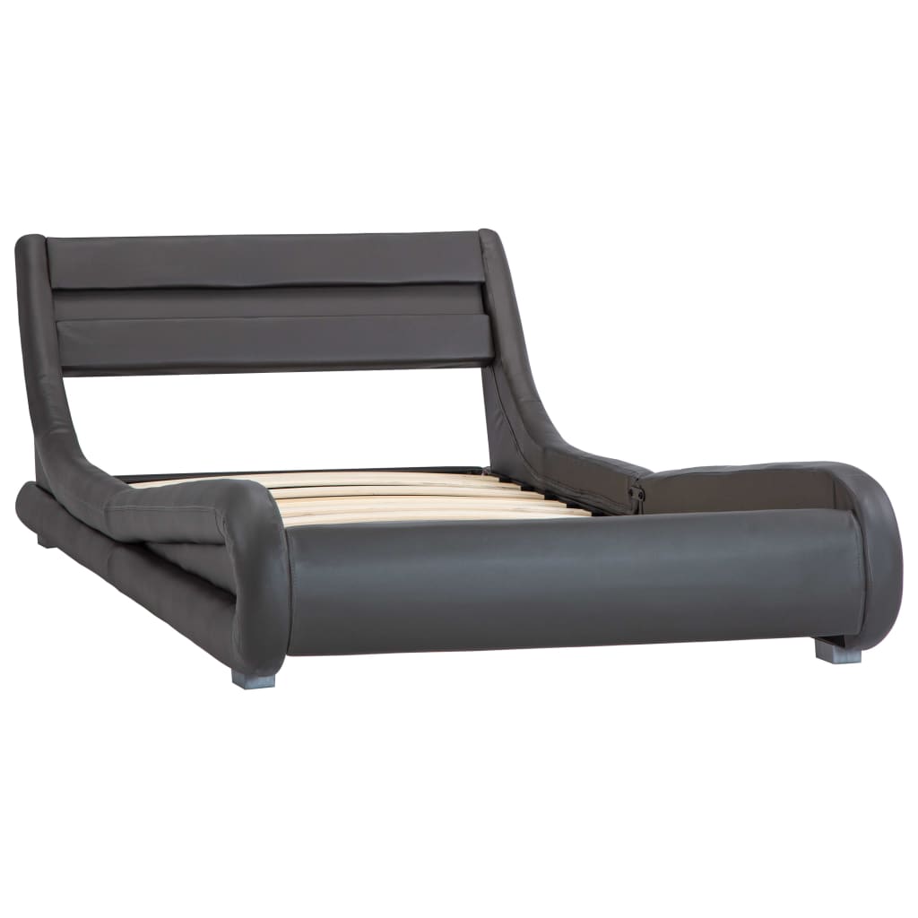 Cadre de lit avec LED sans matelas Gris Similicuir 100x200 cm - XIOS