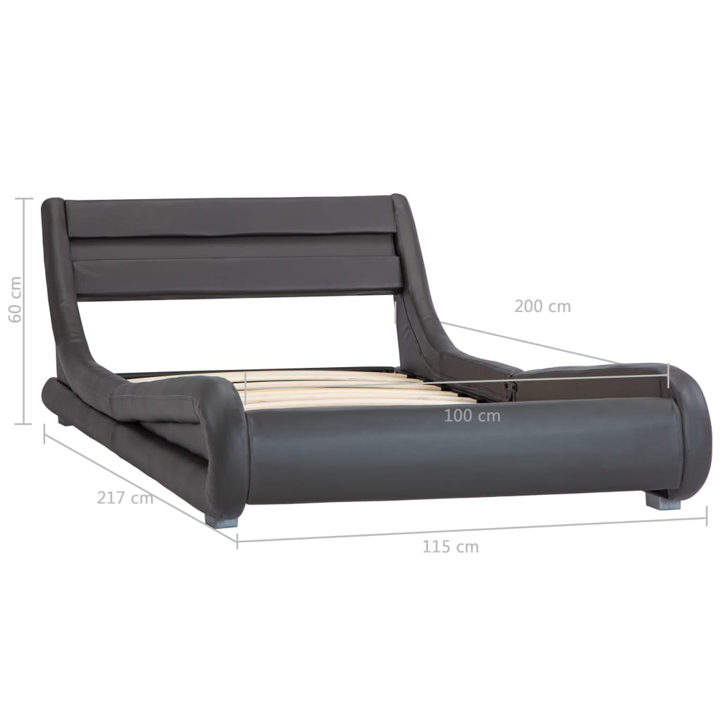 Cadre de lit avec LED sans matelas Gris Similicuir 100x200 cm - XIOS