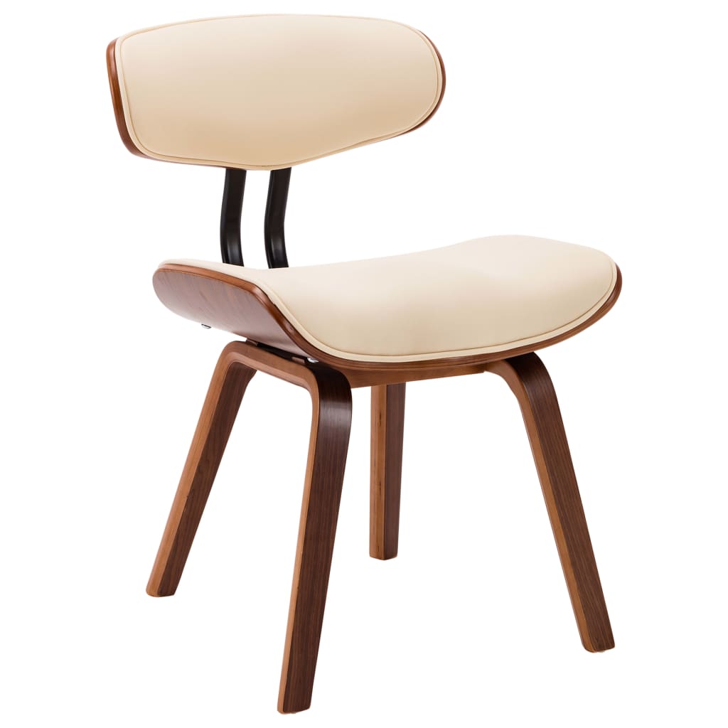 Chaises à manger lot de 4 crème bois courbé et similicuir - XIOS