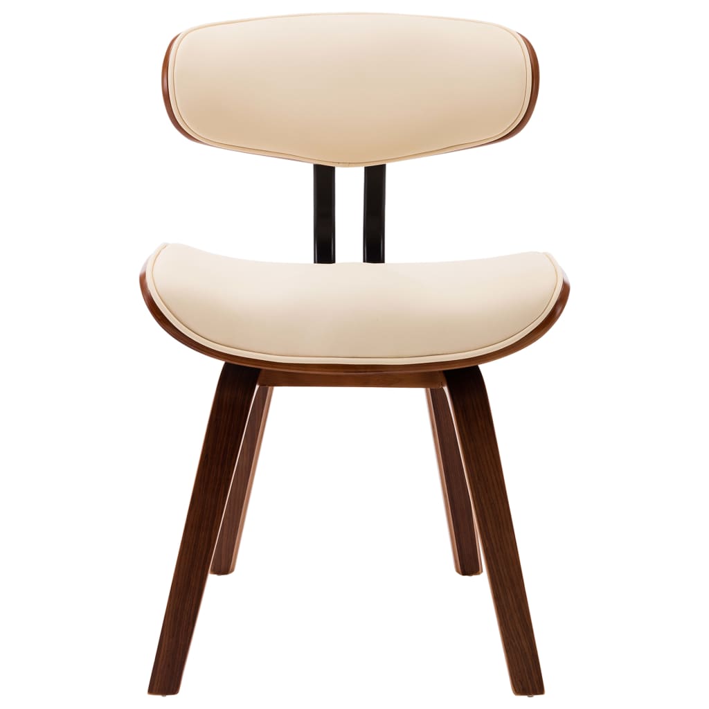 Chaises à manger lot de 4 crème bois courbé et similicuir - XIOS