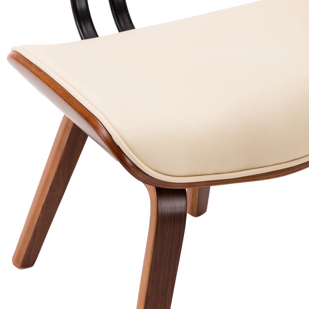Chaises à manger lot de 4 crème bois courbé et similicuir - XIOS