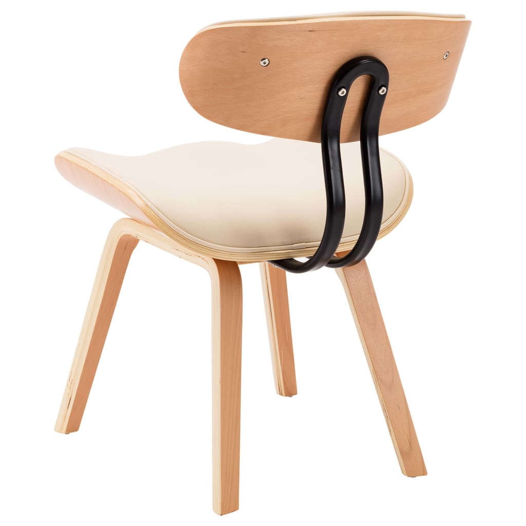 Chaises à manger lot de 4 crème bois courbé et similicuir - XIOS