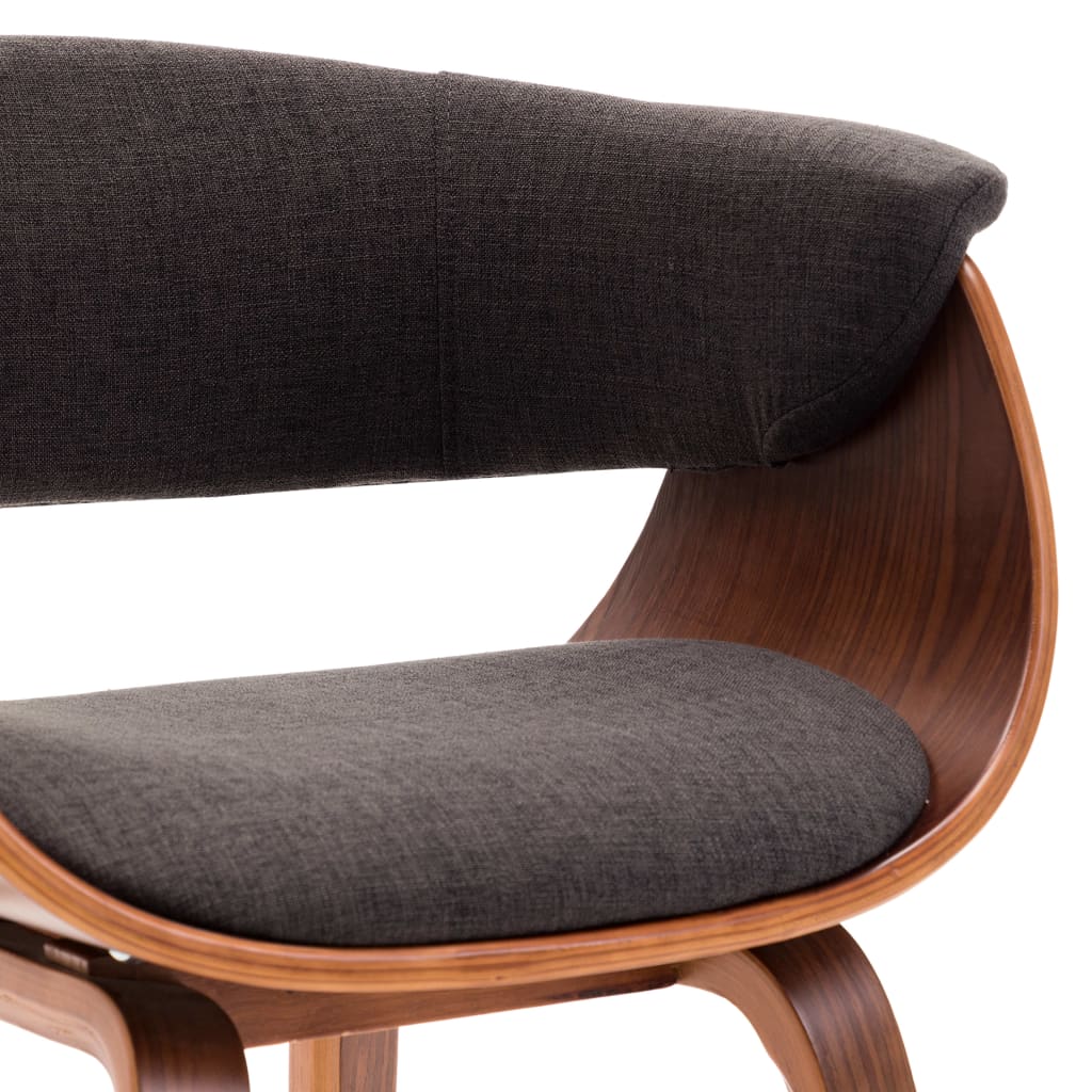 Chaises à manger lot de 2 gris bois courbé et tissu - XIOS