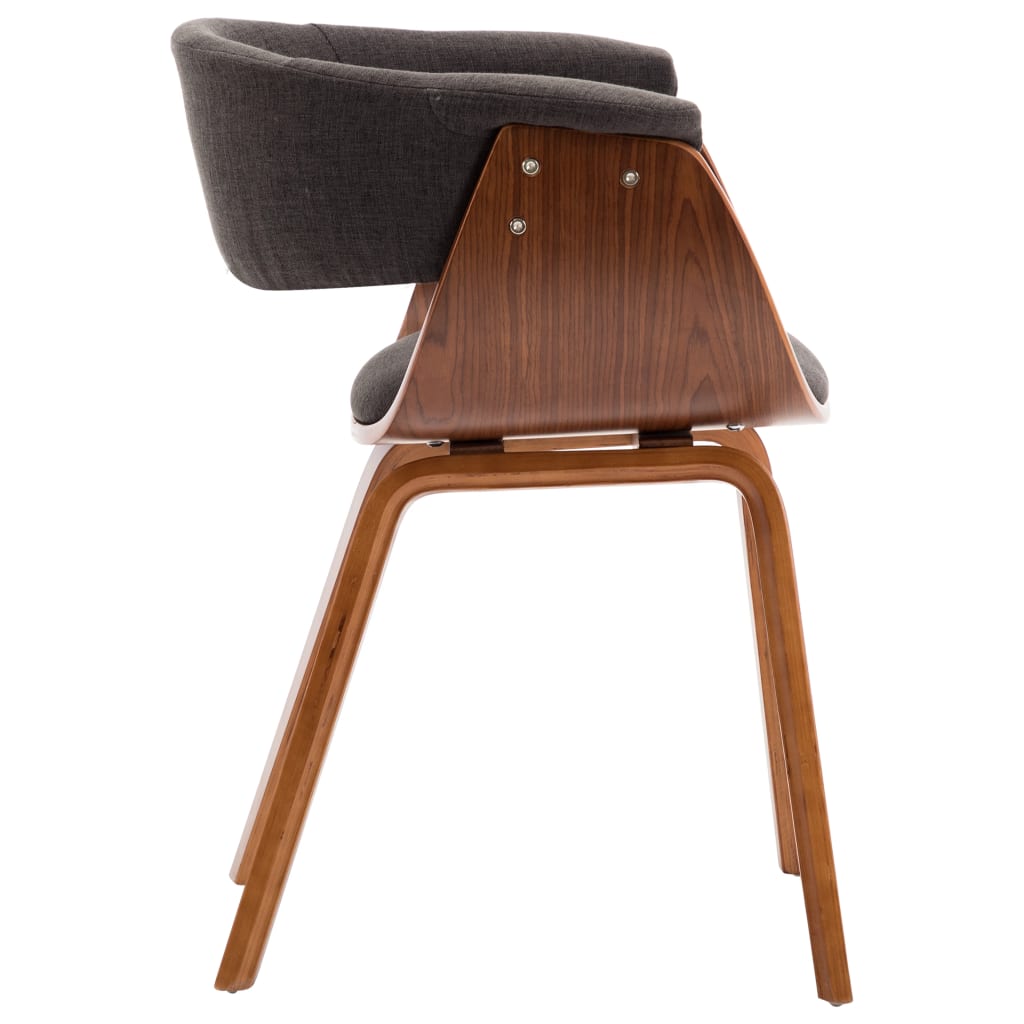 Chaises à manger lot de 2 gris bois courbé et tissu - XIOS