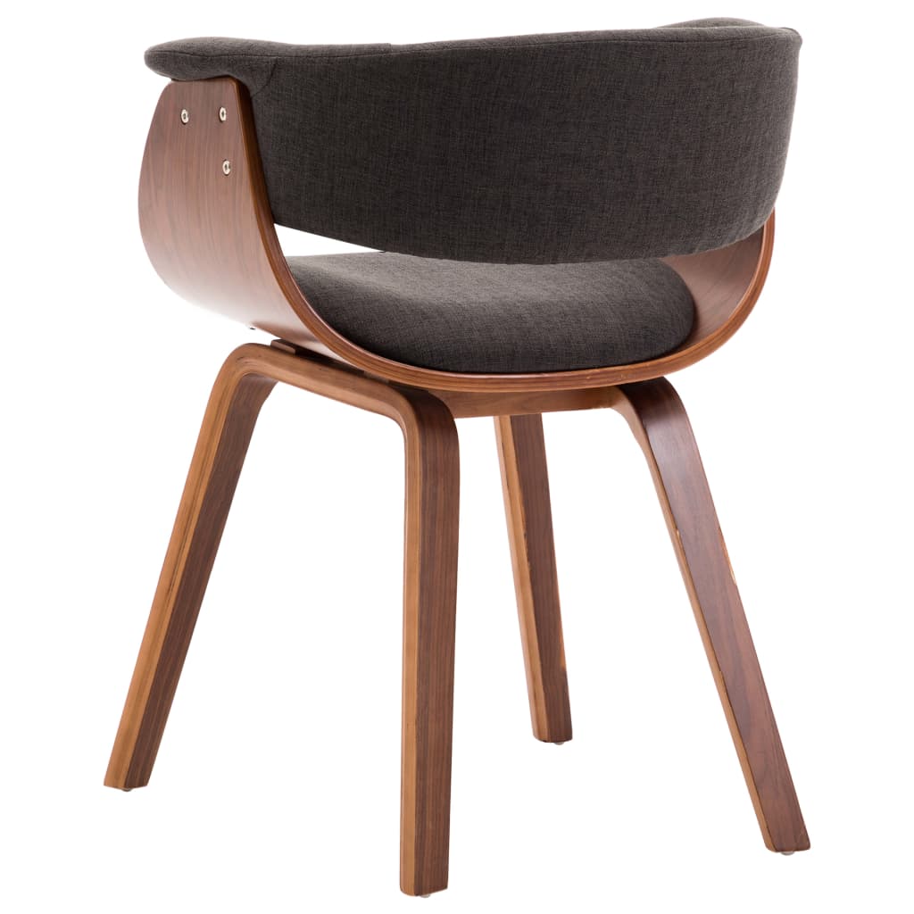 Chaises à manger lot de 2 gris bois courbé et tissu - XIOS
