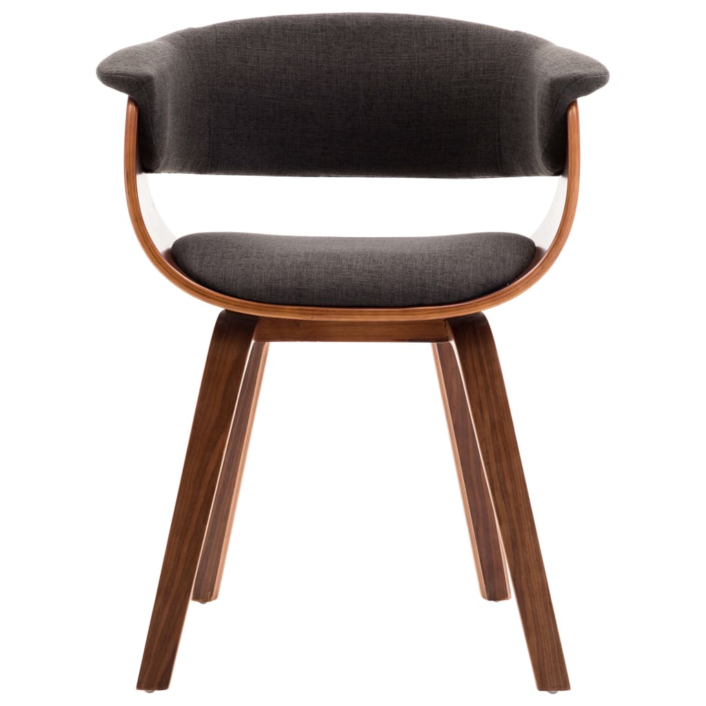 Chaises à manger lot de 4 gris bois courbé et tissu - XIOS