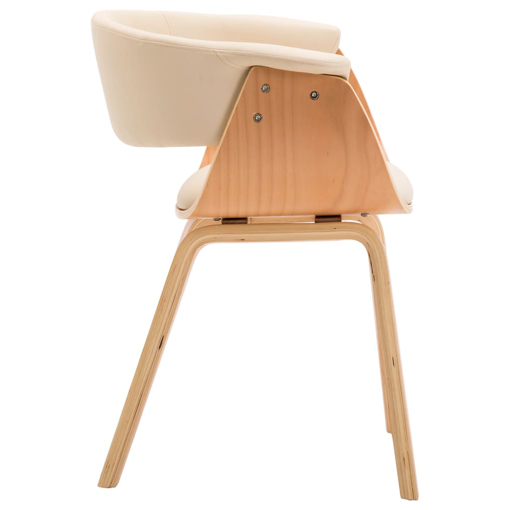 Chaises à manger lot de 2 crème bois courbé et similicuir - XIOS