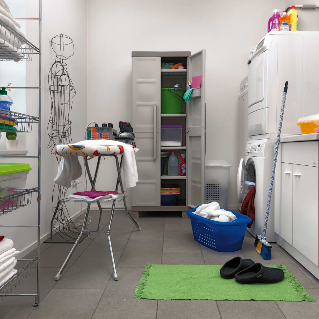 Armoire de rangement à étagères Excellence Beige et taupe 182 cm - XIOS