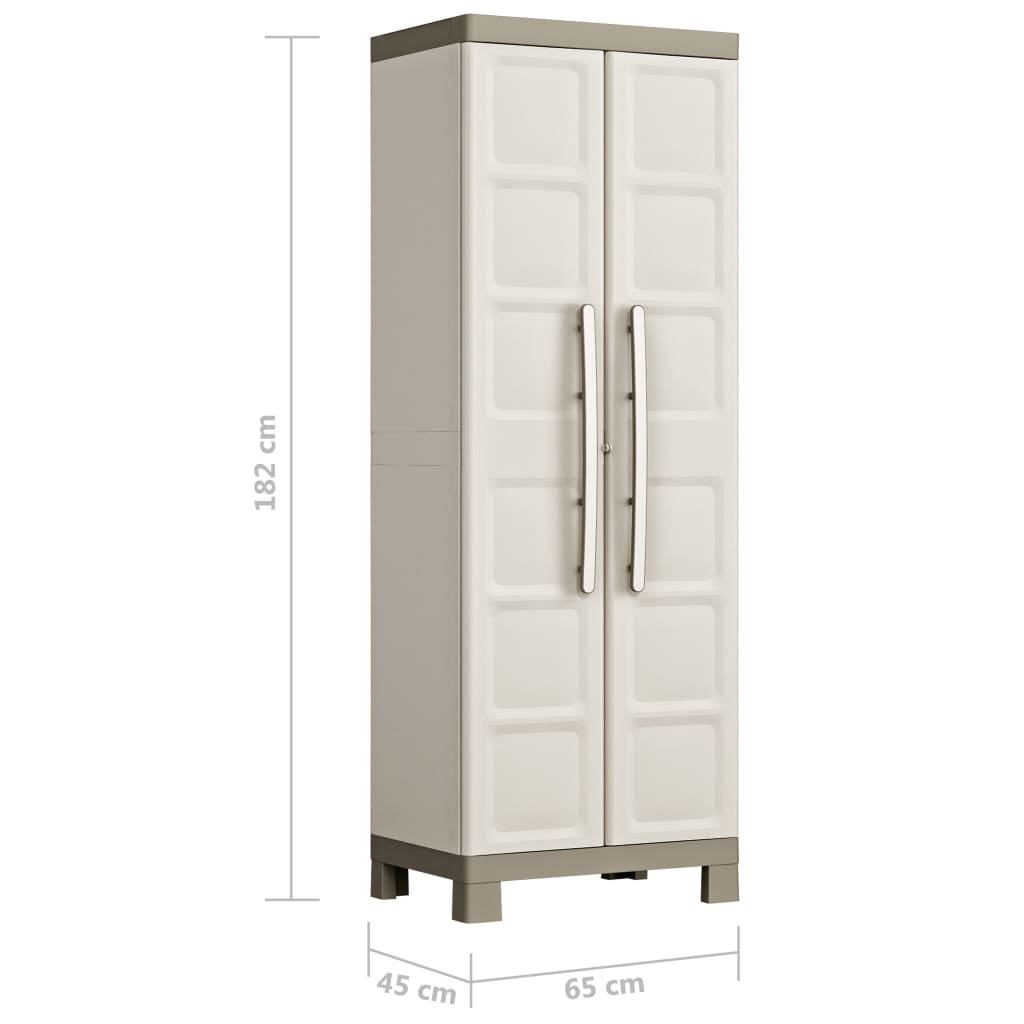 Armoire de rangement à étagères Excellence Beige et taupe 182 cm - XIOS
