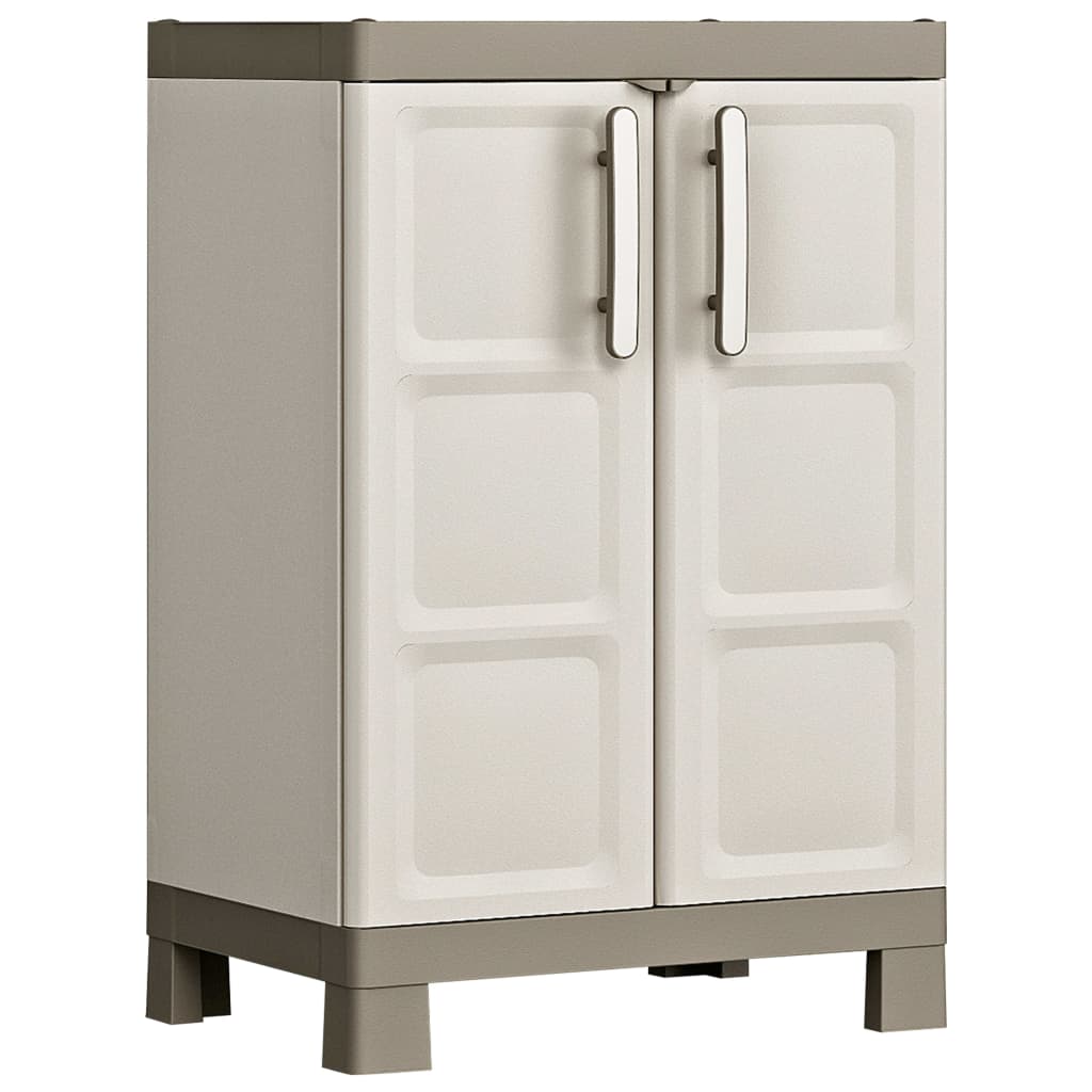 Armoire de rangement basse Excellence Beige et taupe 97 cm - XIOS