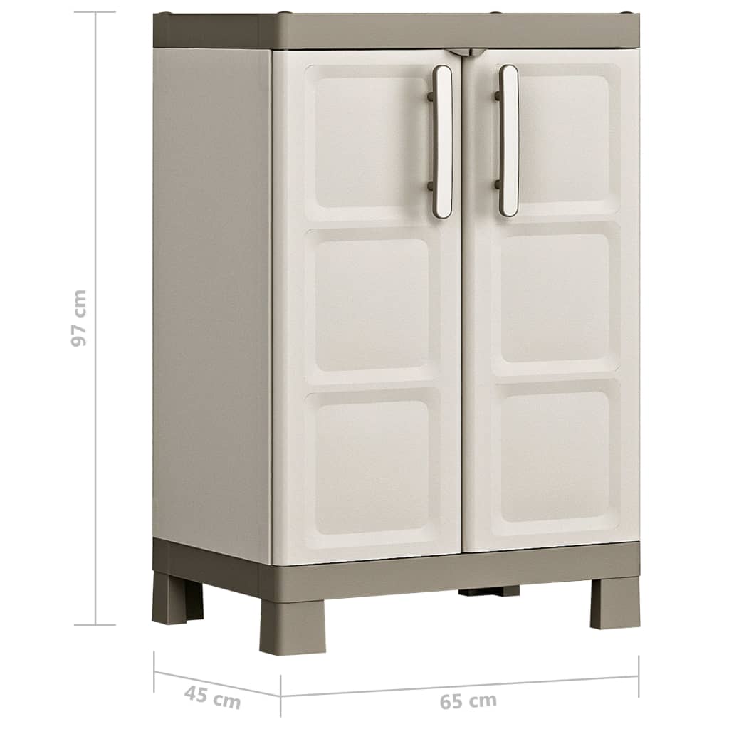 Armoire de rangement basse Excellence Beige et taupe 97 cm - XIOS
