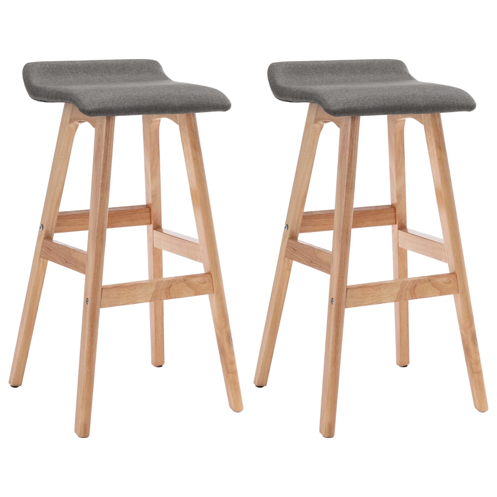 Tabourets de bar lot de 2 gris foncé tissu - XIOS
