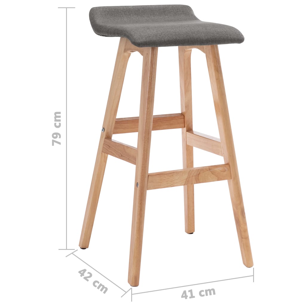 Tabourets de bar lot de 2 gris foncé tissu - XIOS