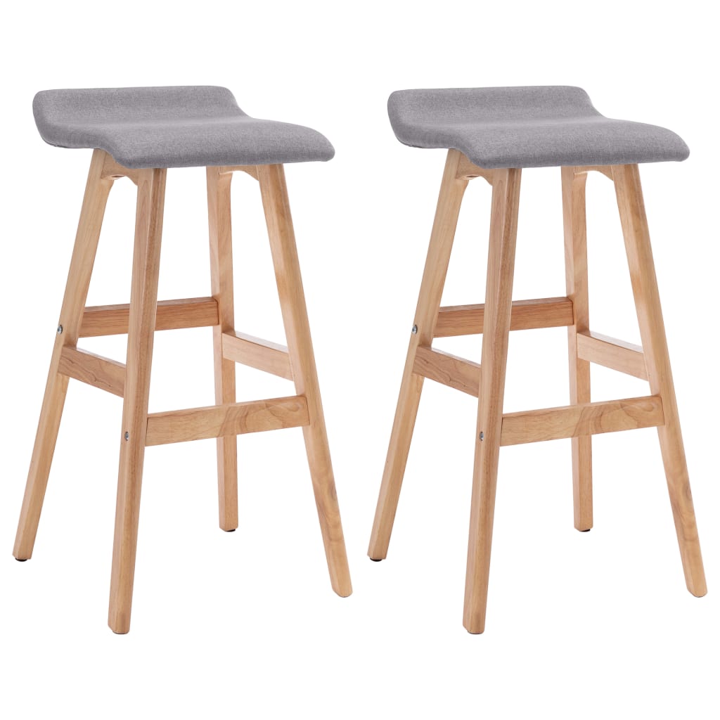 Tabourets de bar lot de 2 gris clair tissu - XIOS