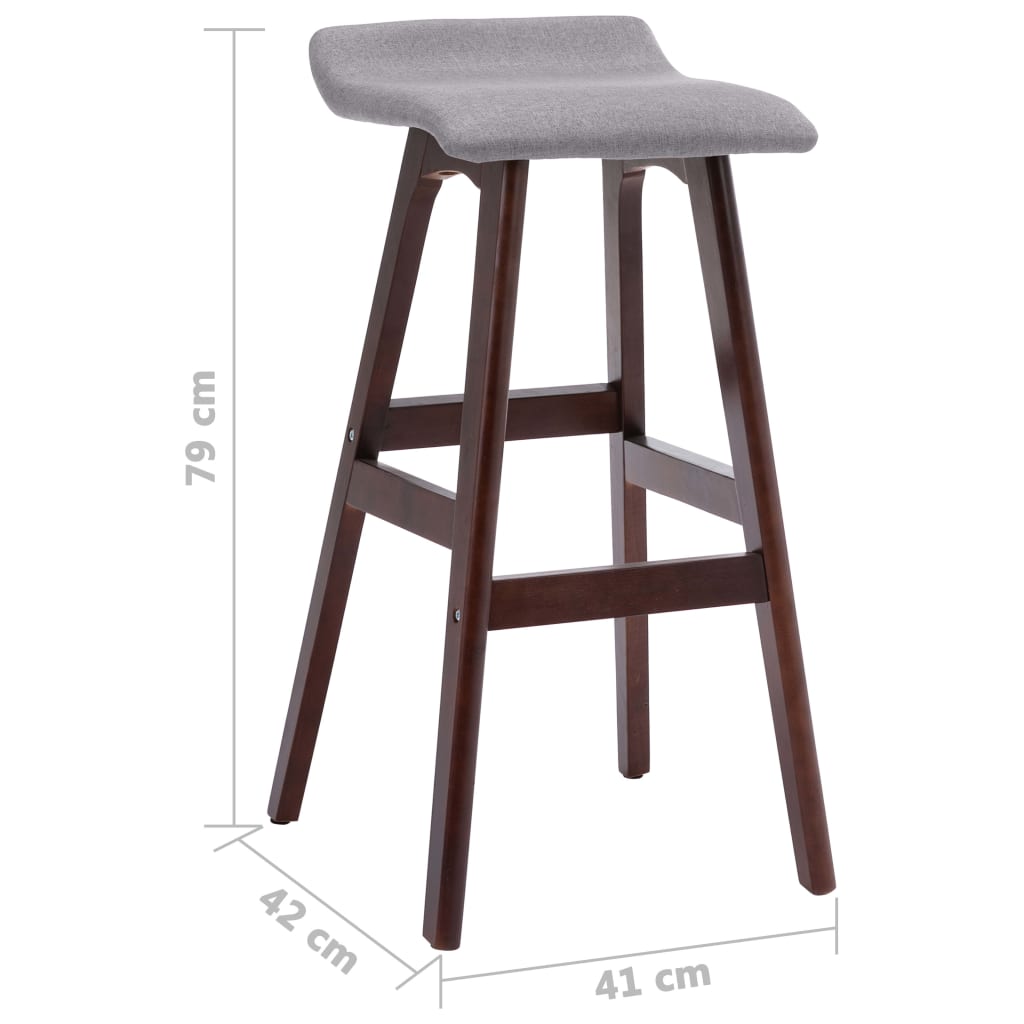 Tabourets de bar lot de 2 gris clair tissu - XIOS