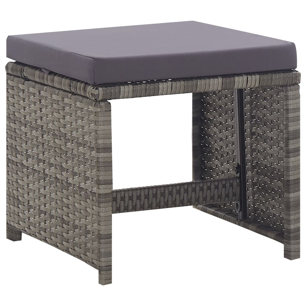 Ensemble à manger d'extérieur 5pcs Rotin bois acacia Anthracite - XIOS