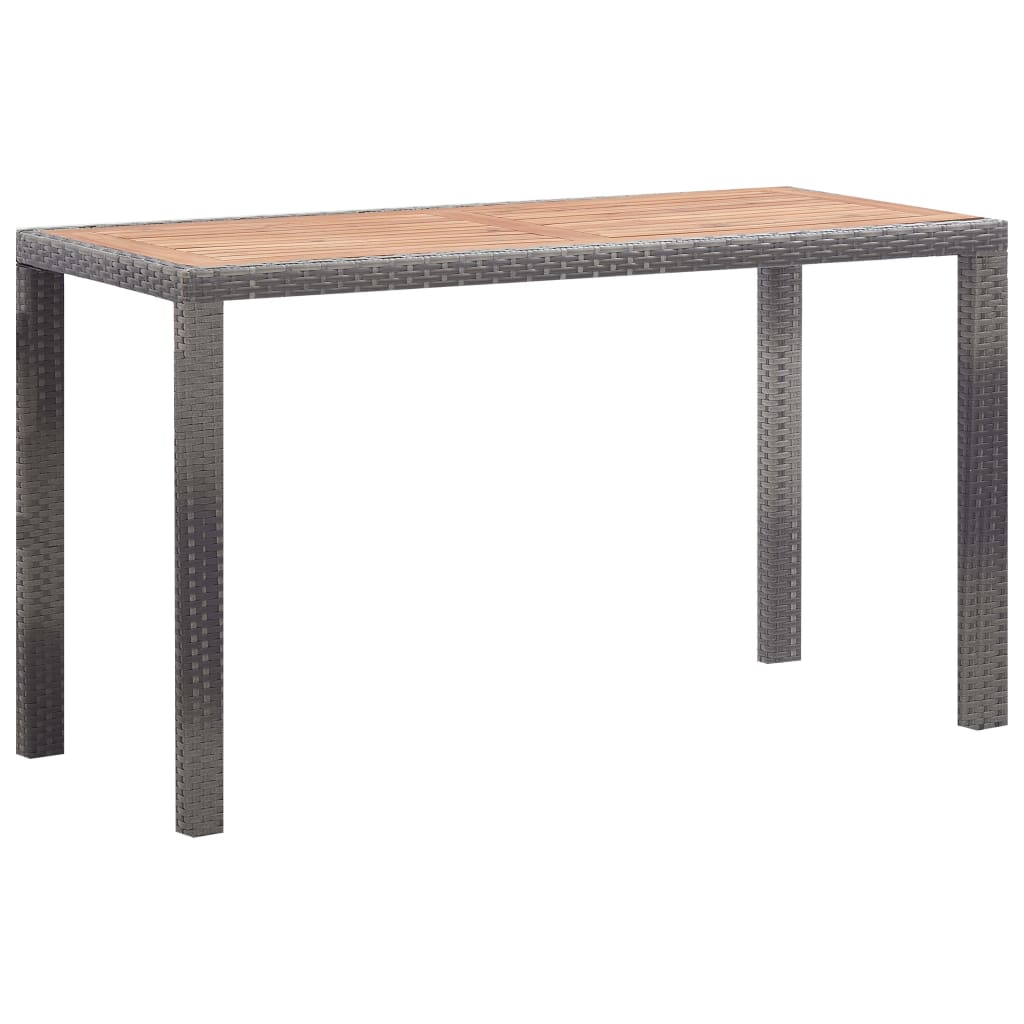 Ensemble à manger d'extérieur 5pcs Rotin bois acacia Anthracite - XIOS
