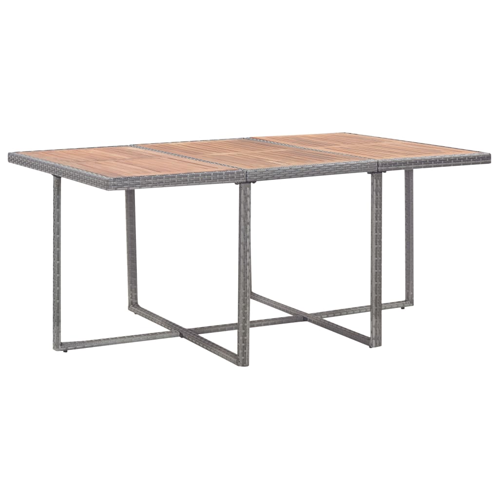 Salon de jardin 11 pcs Résine tressée bois d'acacia Anthracite - XIOS