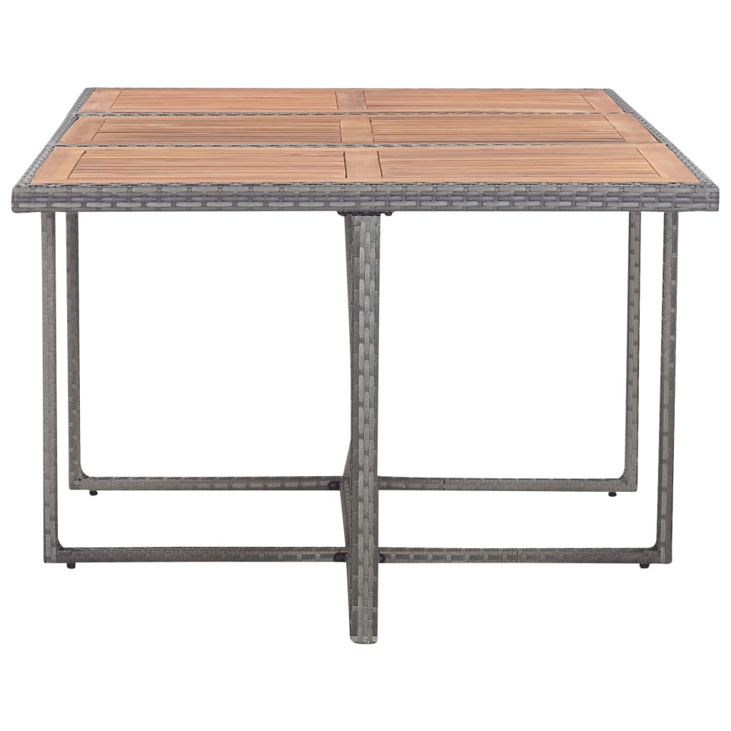 Salon de jardin 11 pcs Résine tressée bois d'acacia Anthracite - XIOS