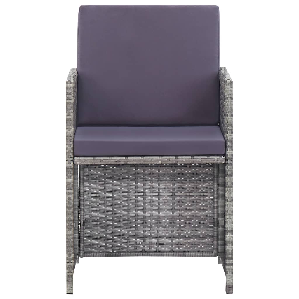 Salon de jardin 11 pcs Résine tressée bois d'acacia Anthracite - XIOS
