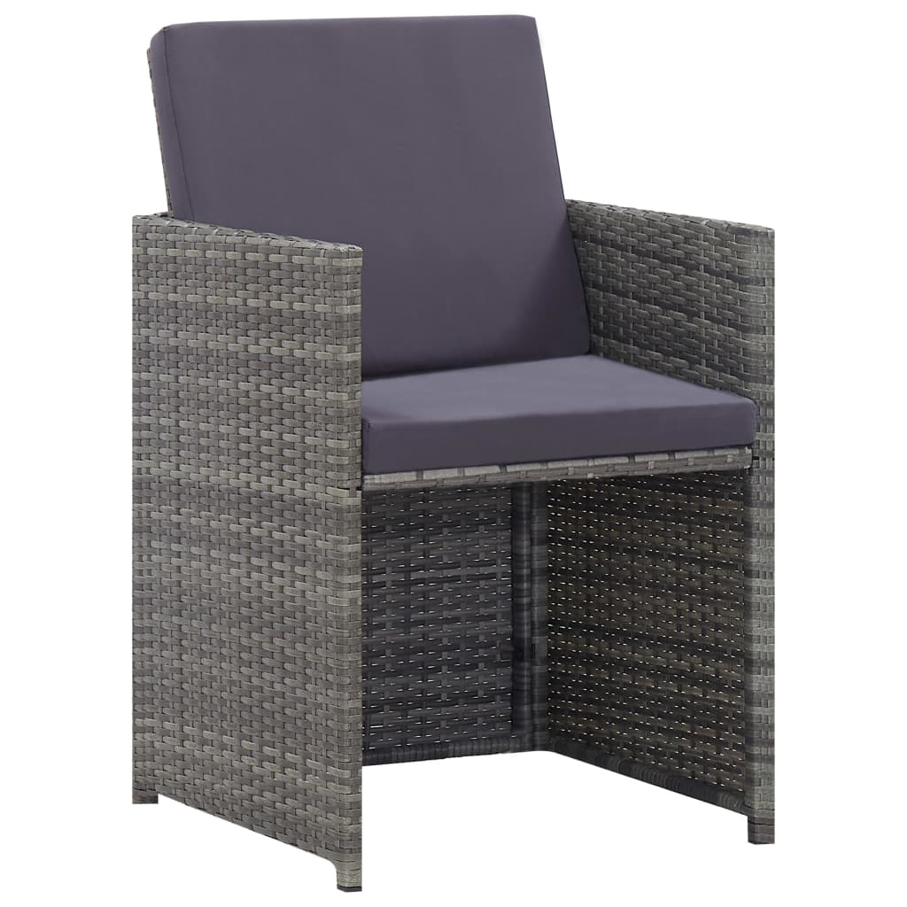Salon de jardin 13 pcs Résine tressée bois d'acacia Anthracite - XIOS