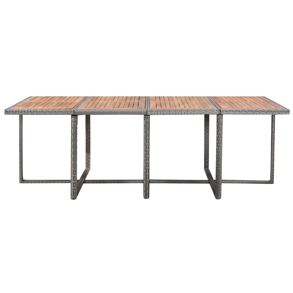Salon de jardin 13 pcs Résine tressée bois d'acacia Anthracite - XIOS