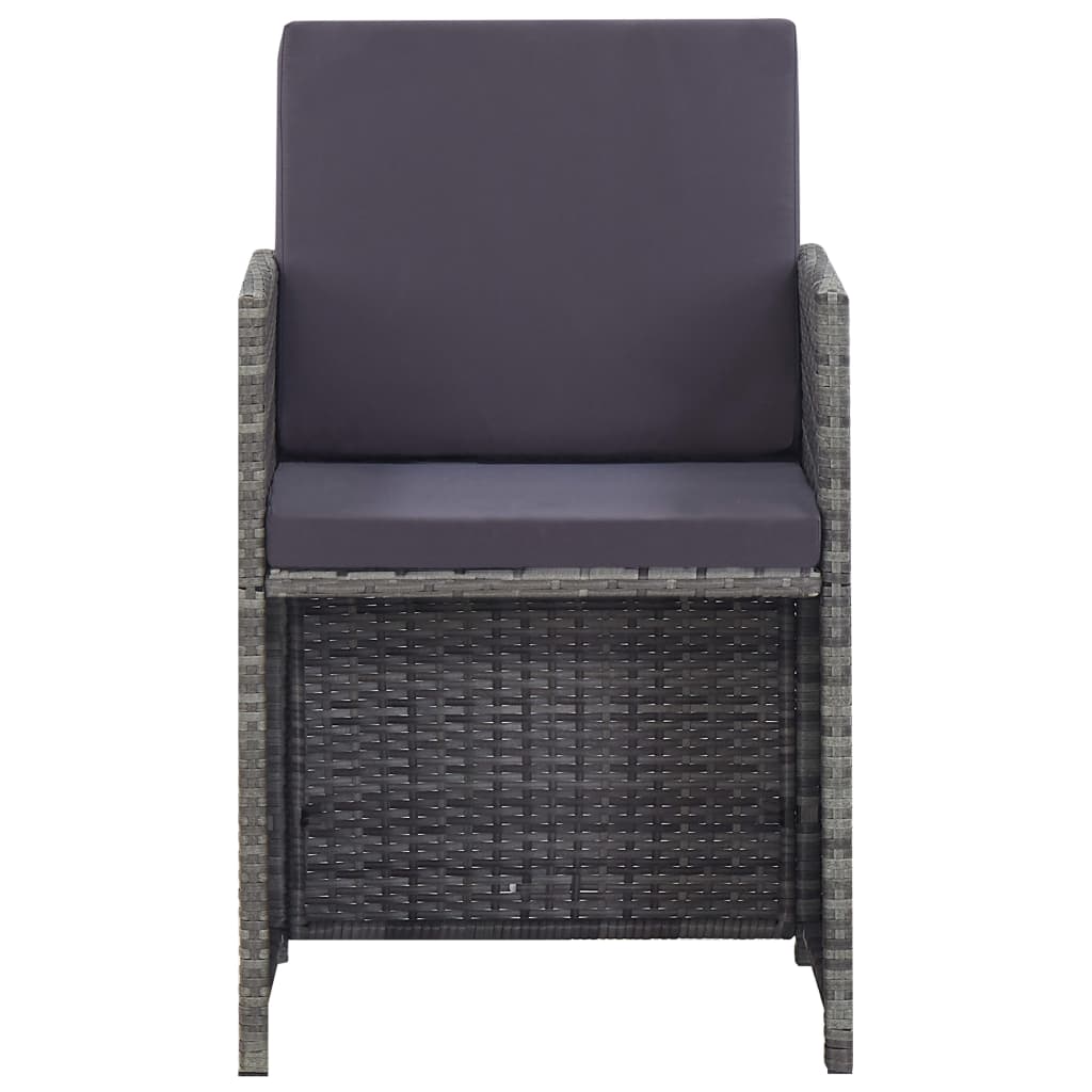 Salon de jardin 13 pcs Résine tressée bois d'acacia Anthracite - XIOS