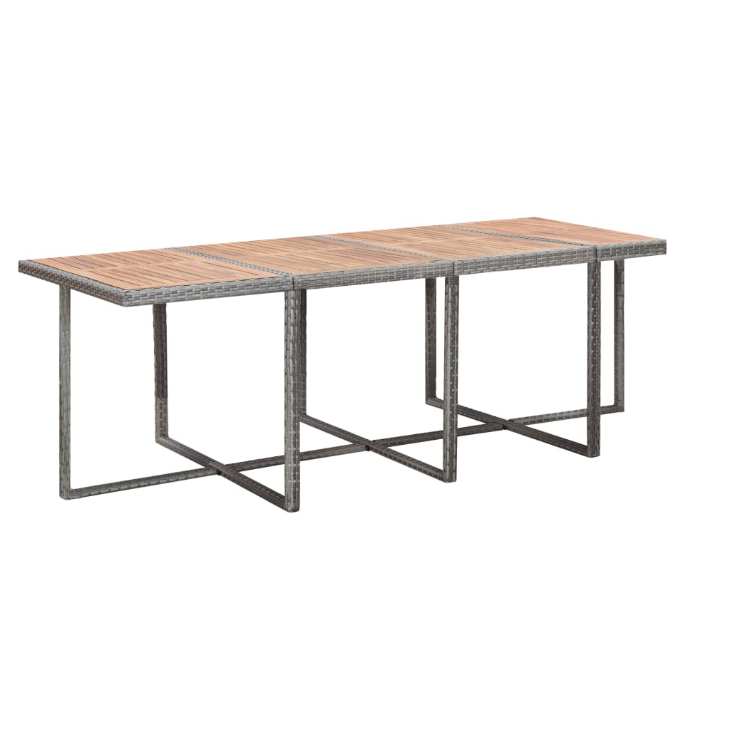 Salon de jardin 13 pcs Résine tressée bois d'acacia Anthracite - XIOS