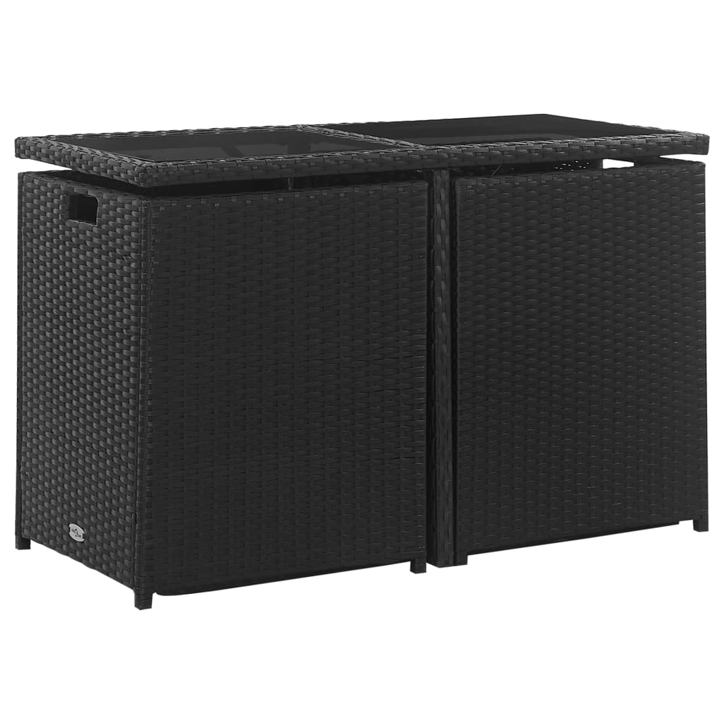 Salon de jardin 3 pcs avec coussins Résine tressée Noir - XIOS