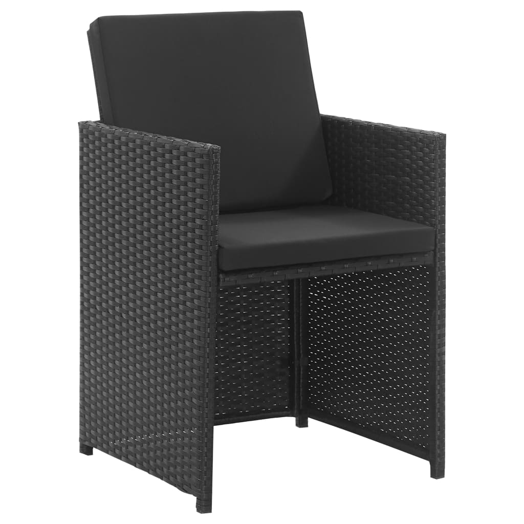 Salon de jardin 3 pcs avec coussins Résine tressée Noir - XIOS