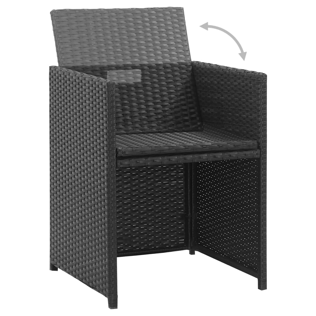 Salon de jardin 3 pcs avec coussins Résine tressée Noir - XIOS