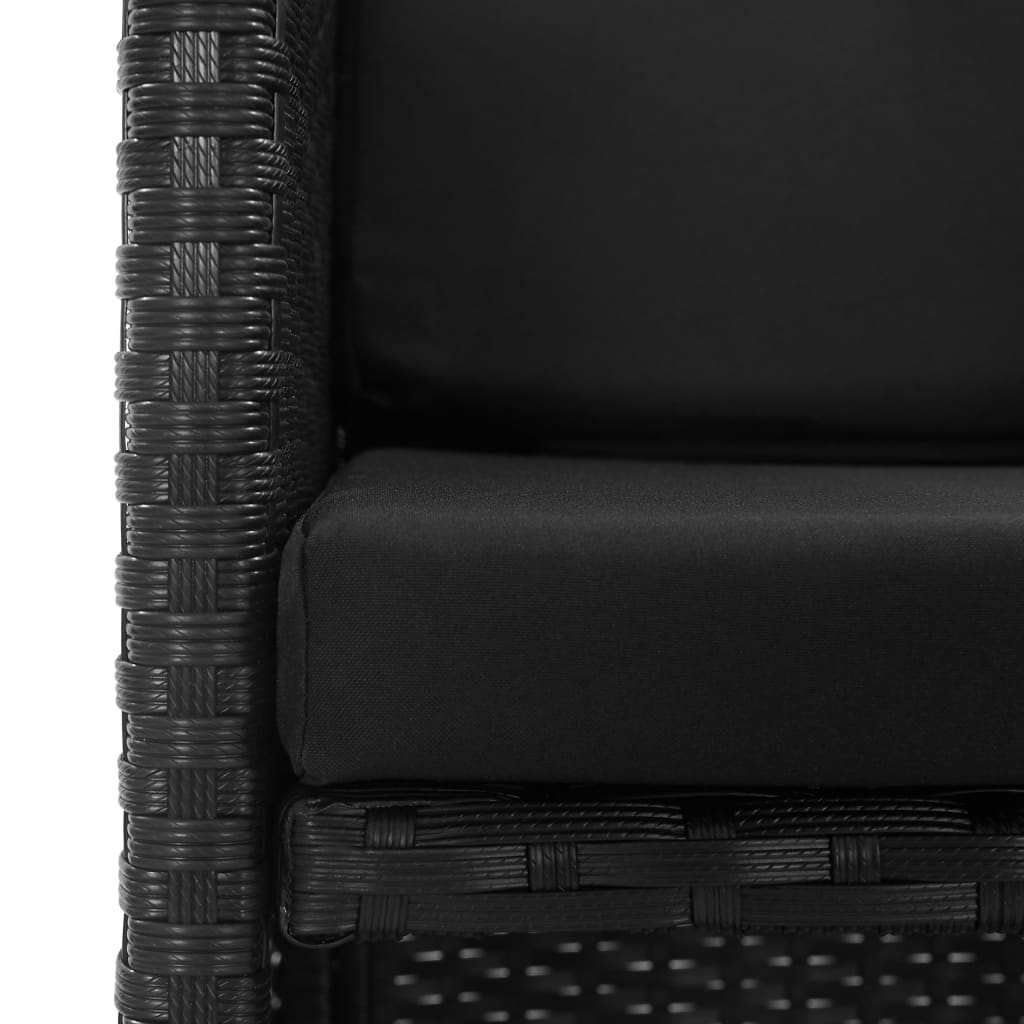 Salon de jardin 3 pcs avec coussins Résine tressée Noir - XIOS