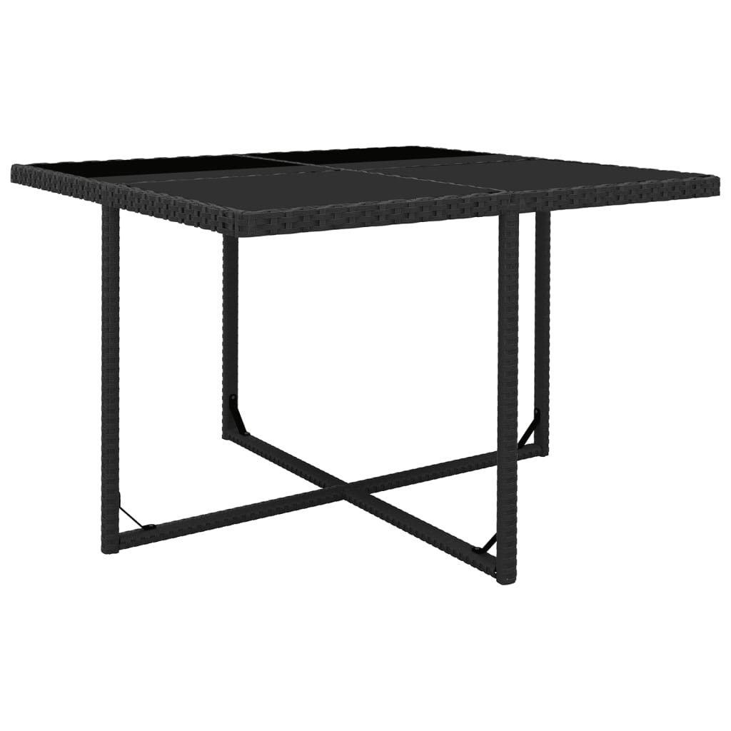 Ensemble à manger d'extérieur 9pcs coussins résine tressée noir - XIOS
