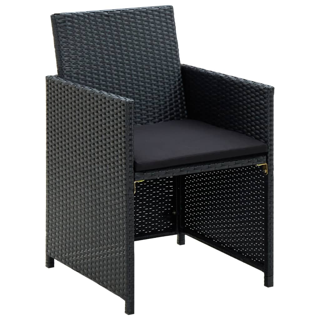 Salon de jardin 4 pcs avec coussins Résine tressée Noir - XIOS