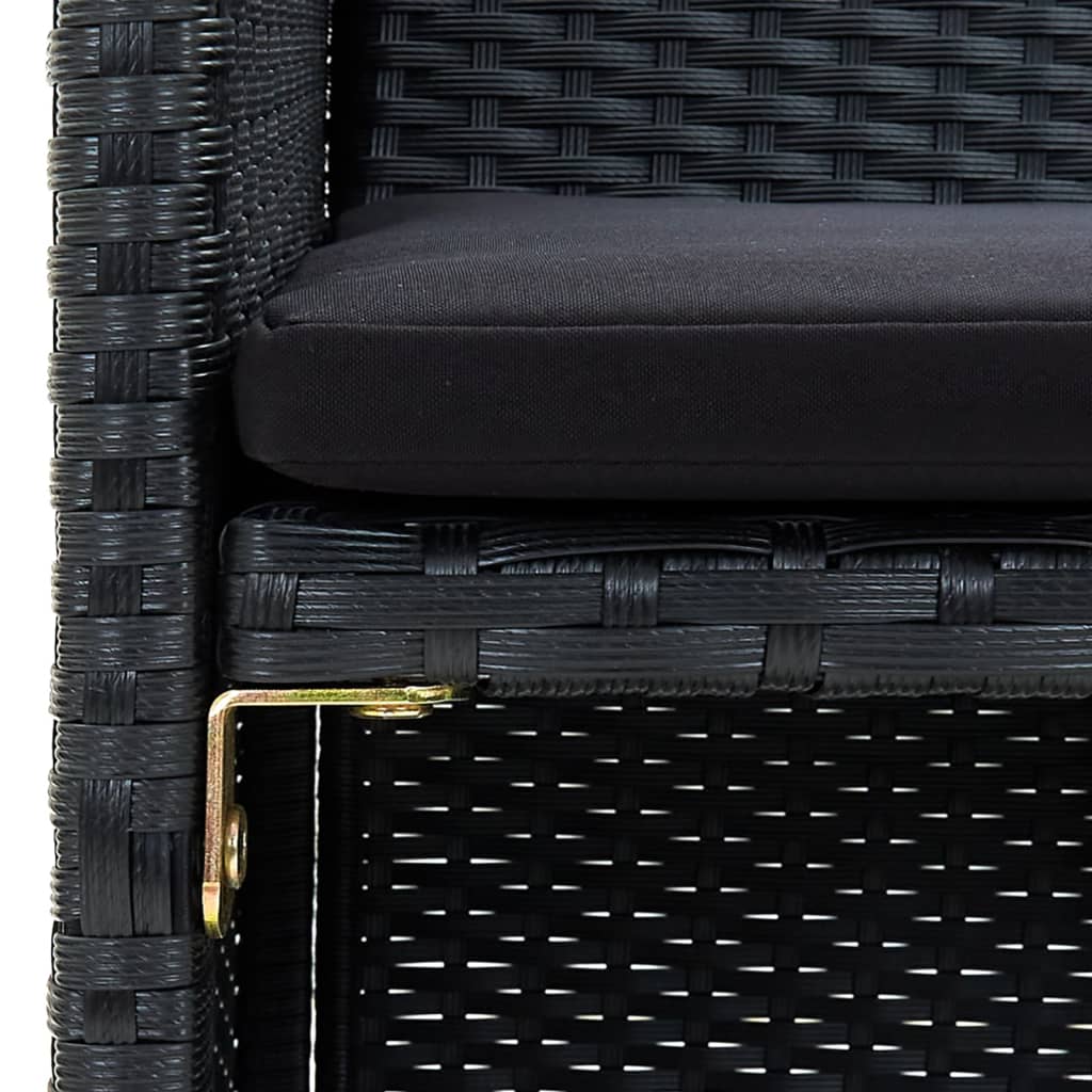 Salon de jardin 4 pcs avec coussins Résine tressée Noir - XIOS