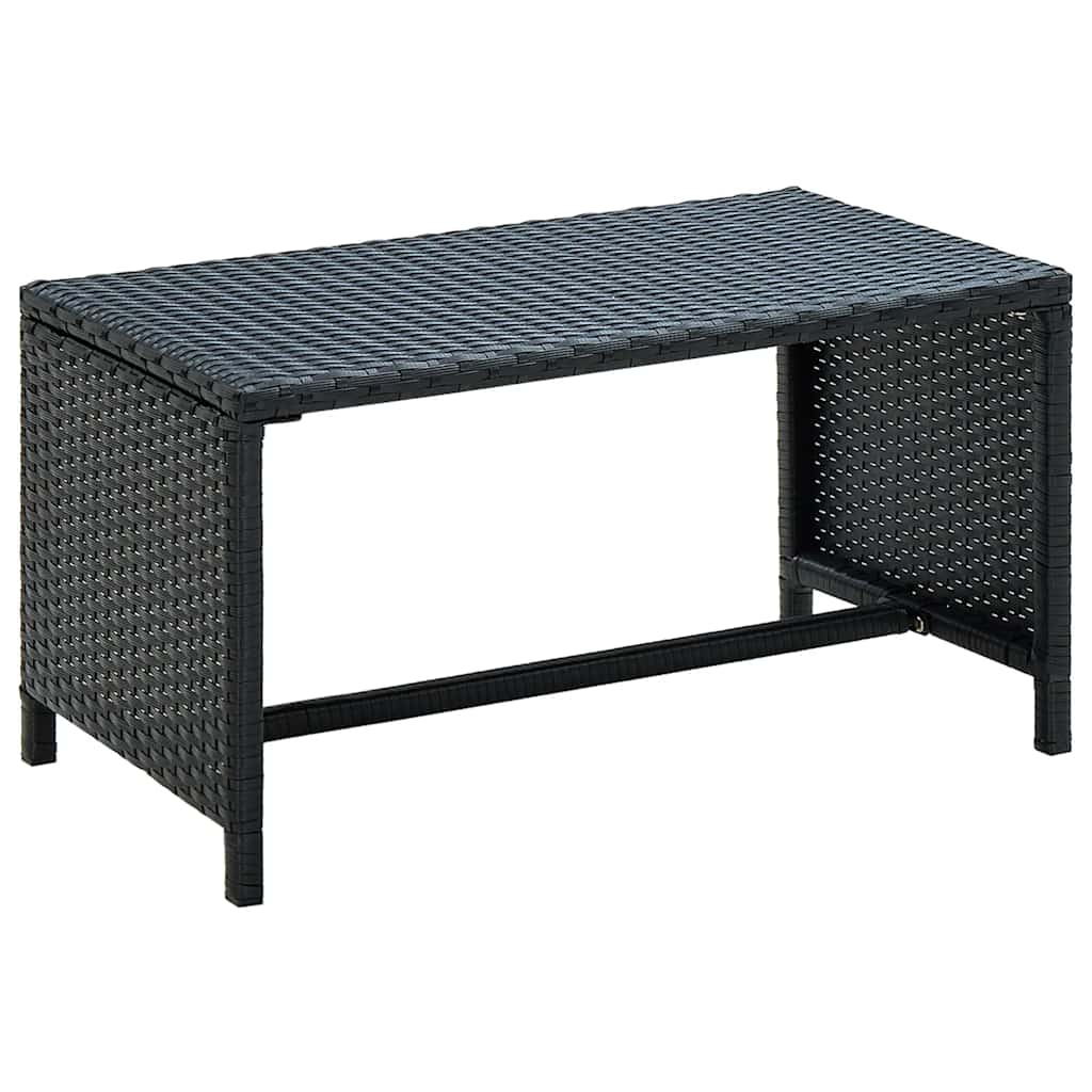 Table basse Noir 70x40x38 cm Résine tressée - XIOS