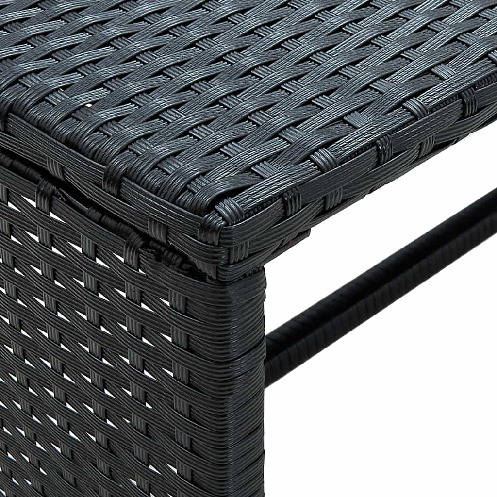 Table basse Noir 70x40x38 cm Résine tressée - XIOS