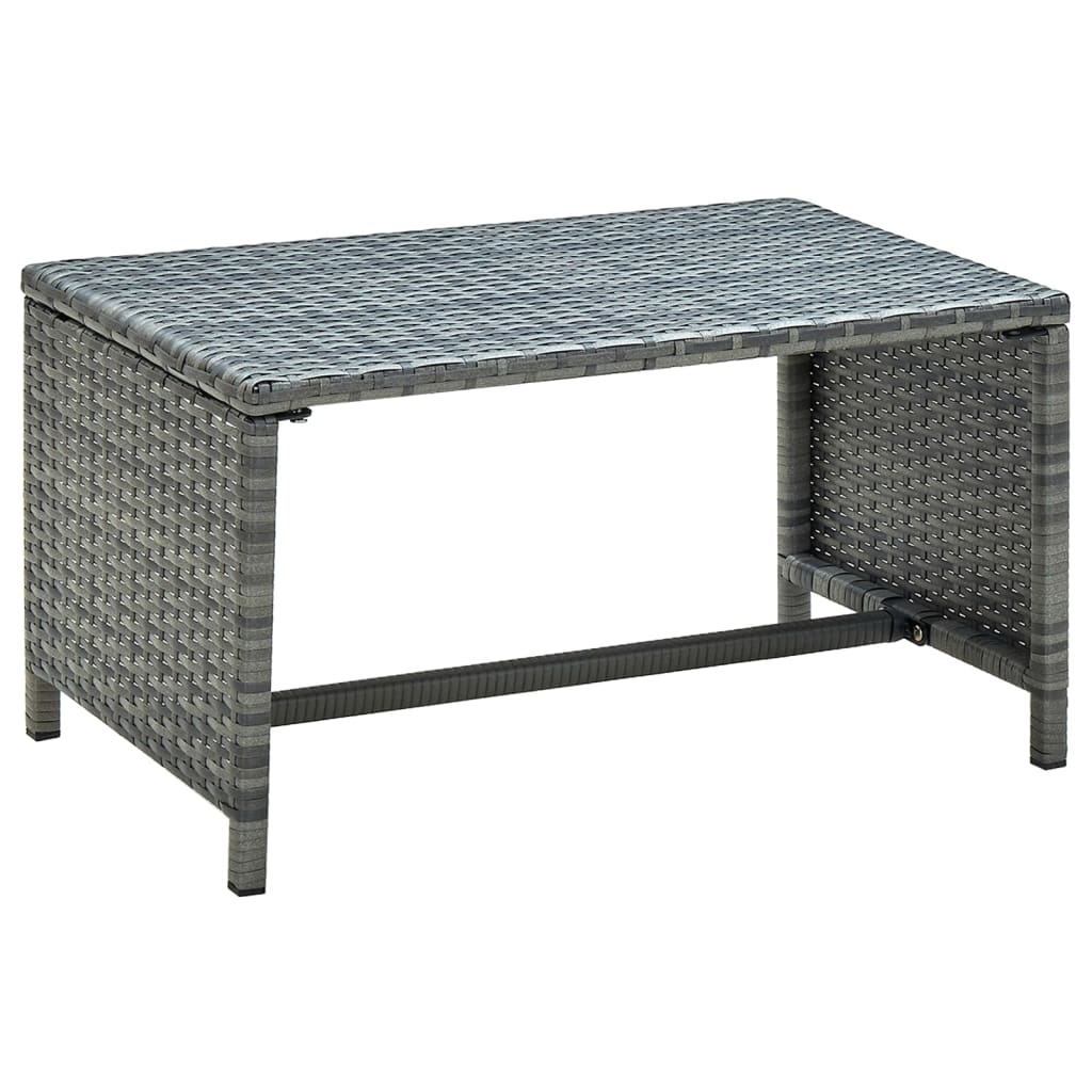 Table basse Anthracite 70x40x38 cm Résine tressée - XIOS