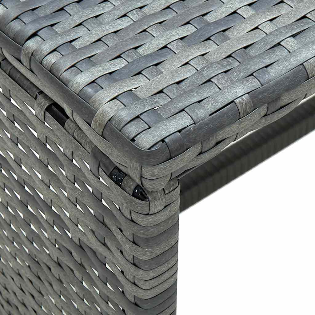 Table basse Anthracite 70x40x38 cm Résine tressée - XIOS